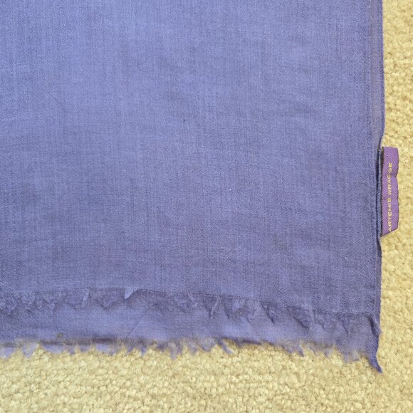 Huge Cashmere Lightweight Woven Wrap Scarf Shawl Periwinkle Blue - Picture 5 of 10